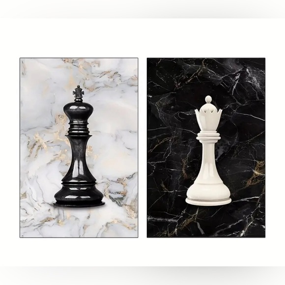 New 2pcs Chess King Canvas Print - Picture 3 of 6